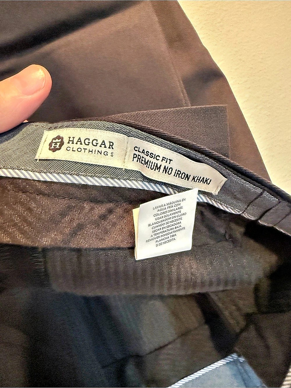 Haggar Classic Fit Premium No-Iron Khaki Men's Black Dress Shorts Waist 38 x 30